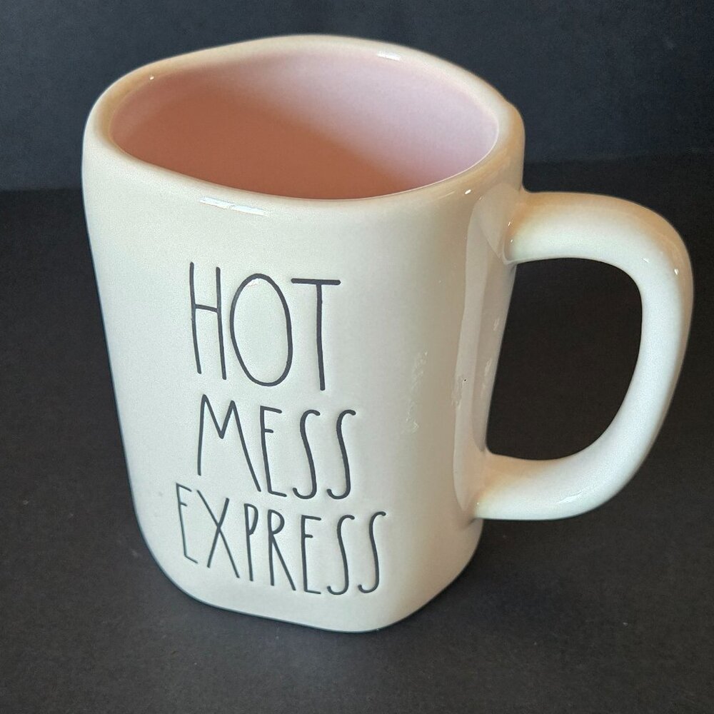 Rae Dunn "Hot Mess Express" Coffee Mug Magenta Artisan Collection